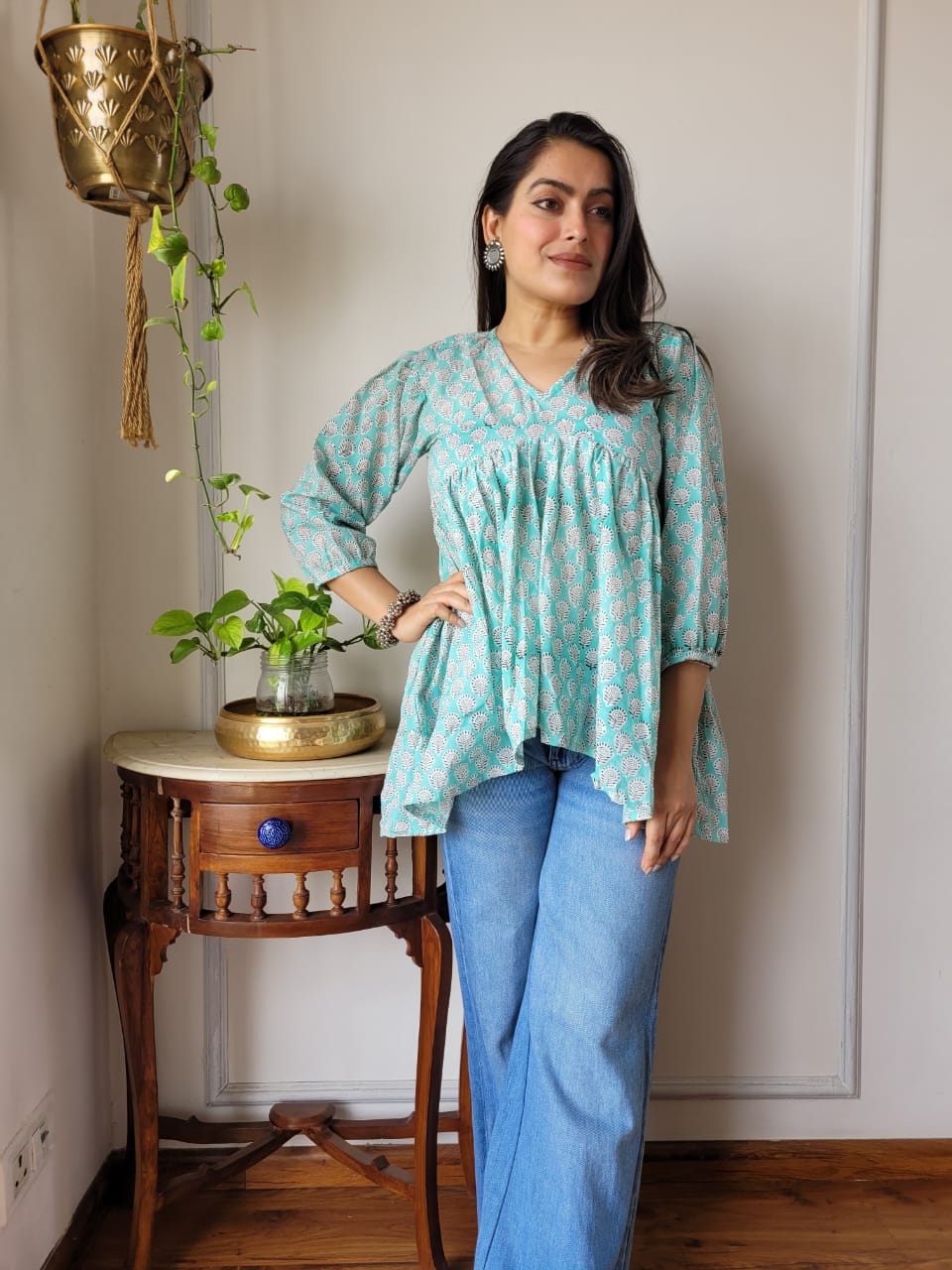 Pure Cotton Hand Block Print Top