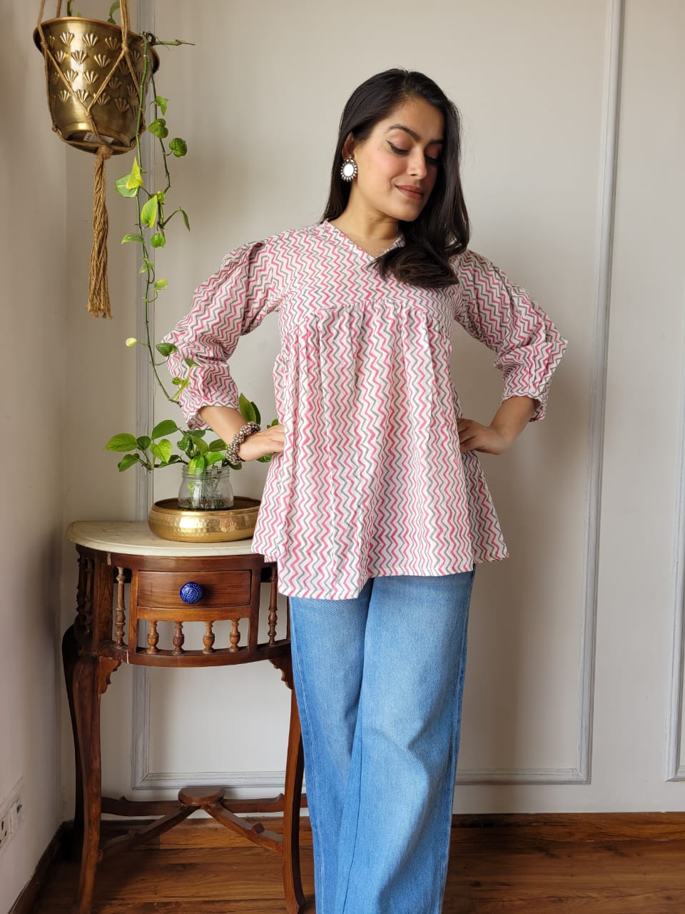 Pure Cotton Hand Block Print Top