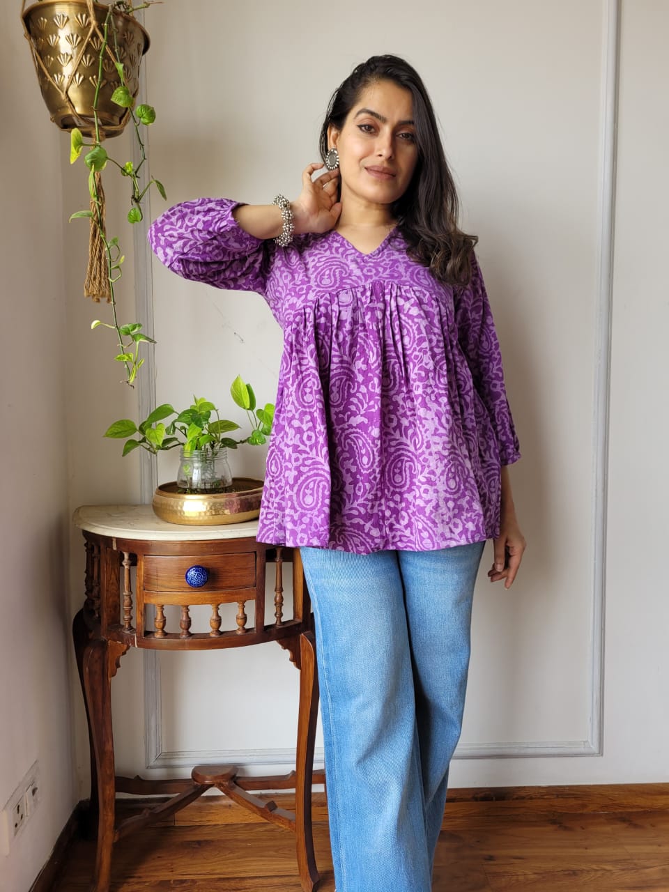 Pure Cotton Hand Block Print Top