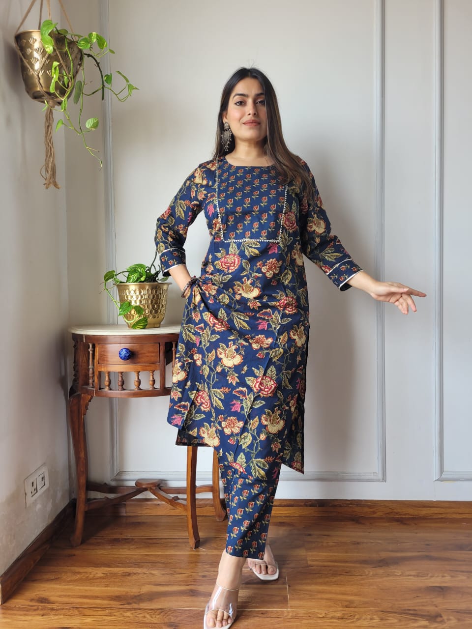 Hand block printed Cotton Kurtis with Pant