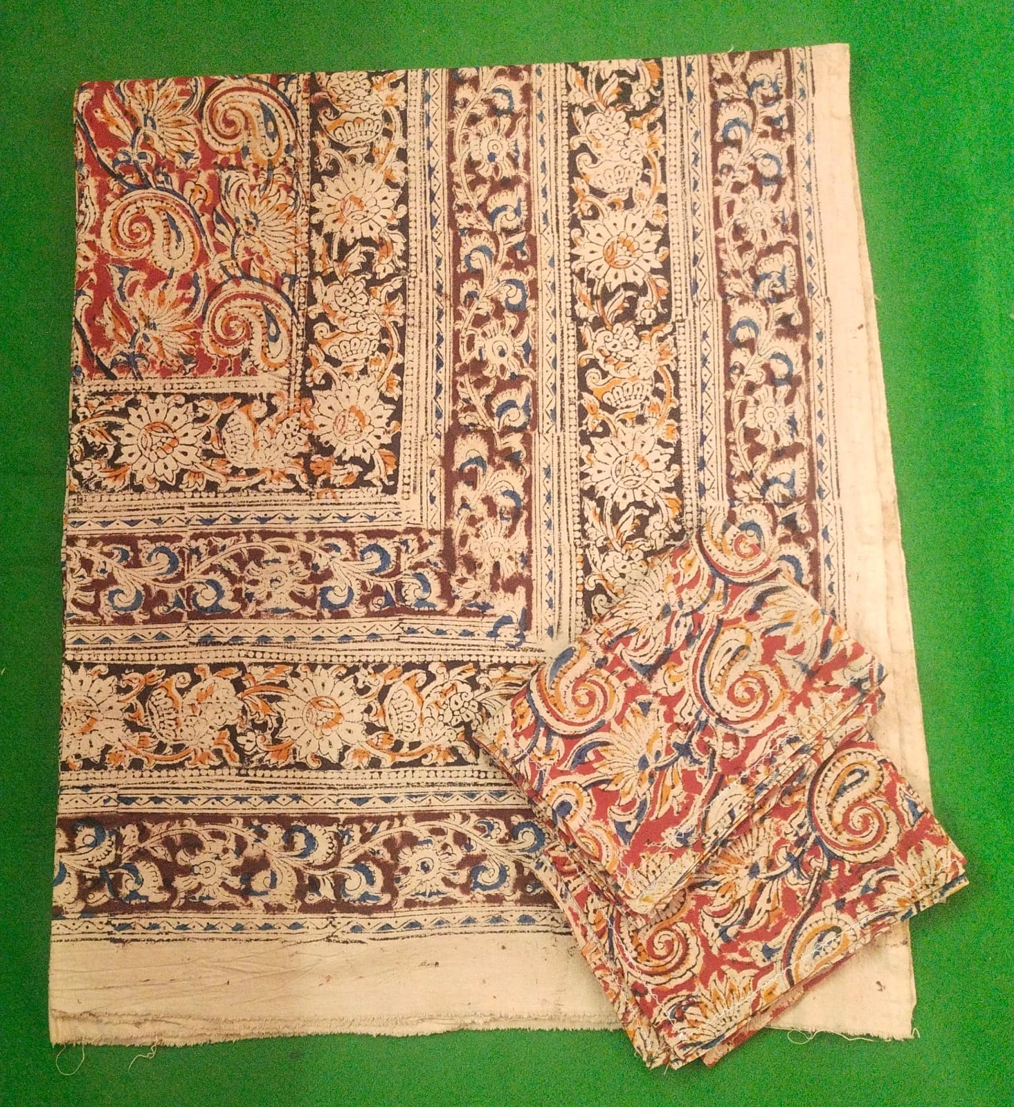 Kalamkari Double Cot bedsheet With 2 Pillow Covers