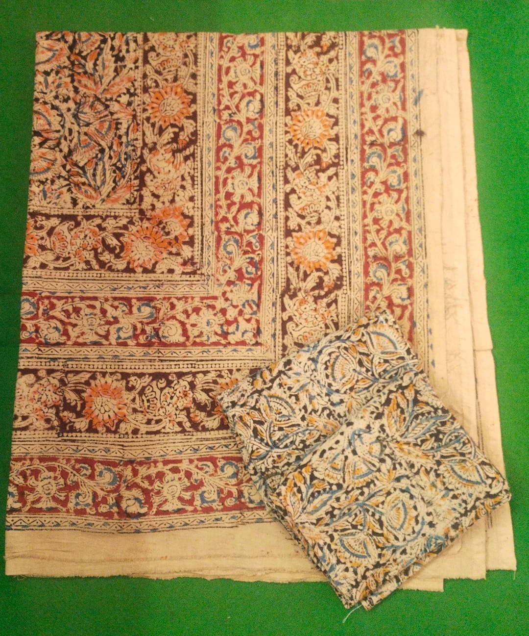 Kalamkari Double Cot bedsheet With 2 Pillow Covers