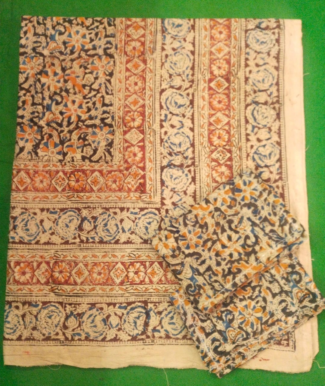 Kalamkari Double Cot bedsheet With 2 Pillow Covers