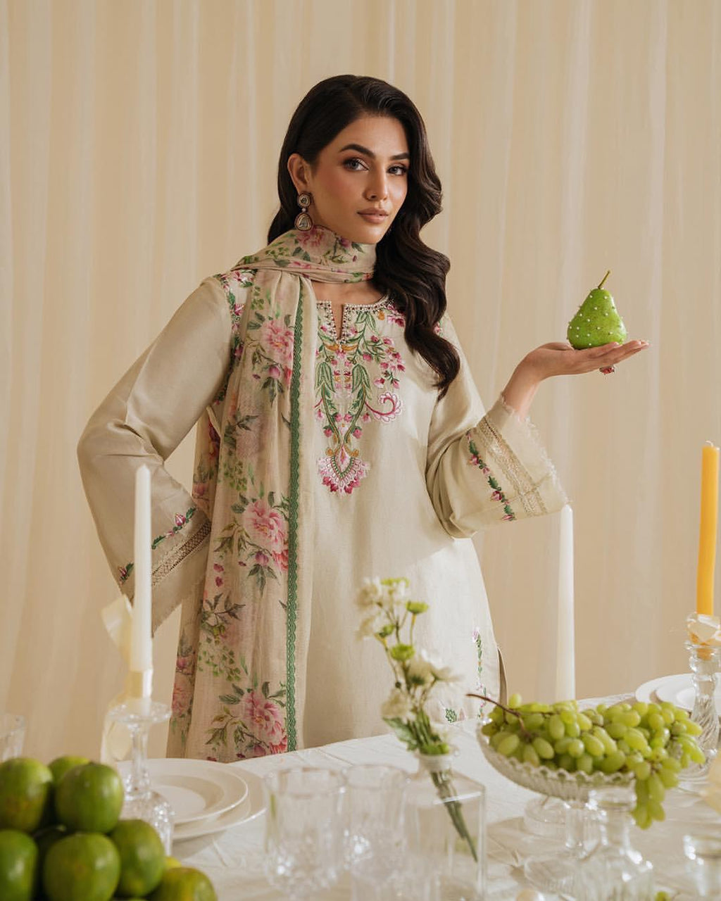 Party Wear Crepe Top & Farshi Palazzo With Printed Dupatta