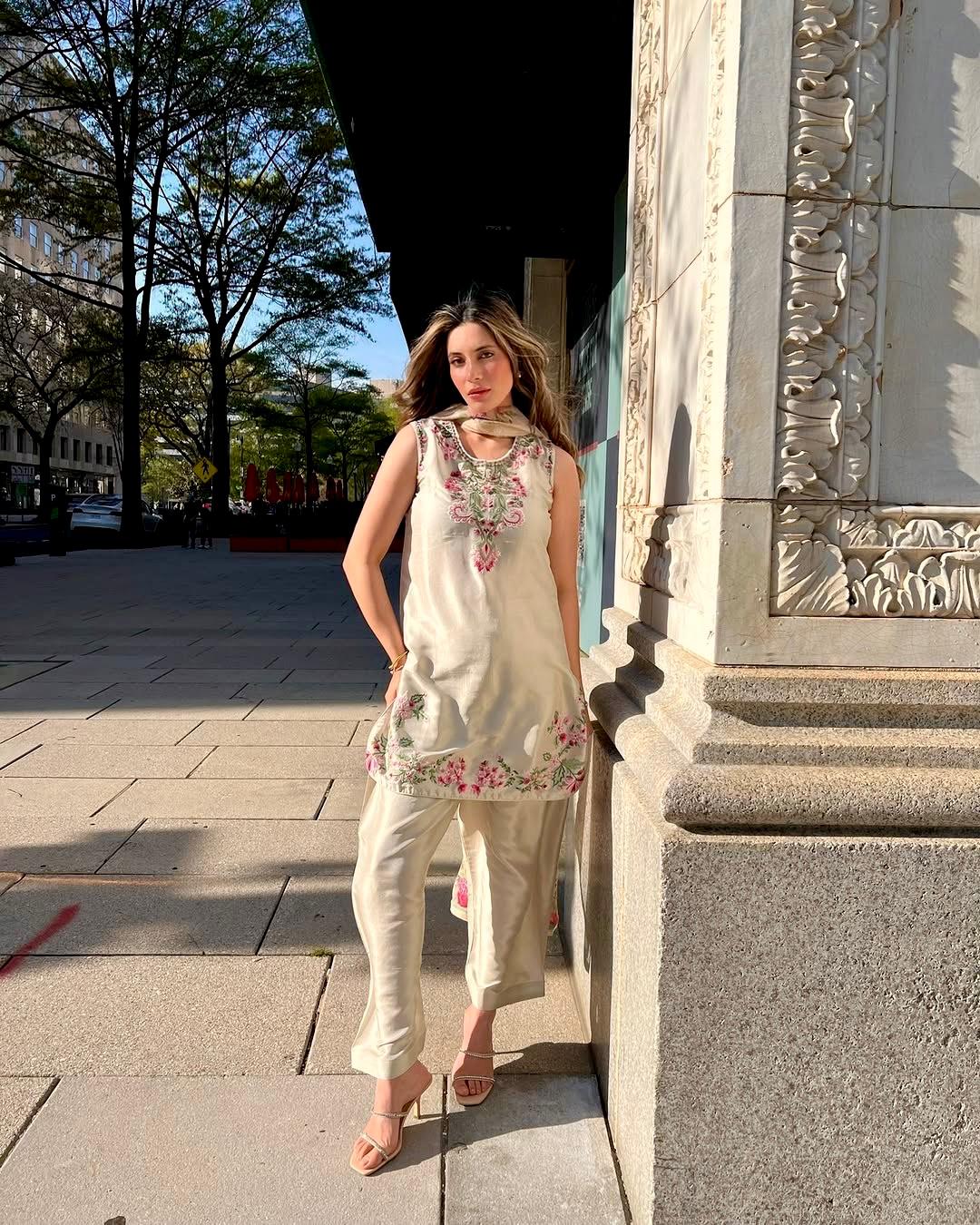 Party Wear Crepe Top & Farshi Palazzo With Printed Dupatta