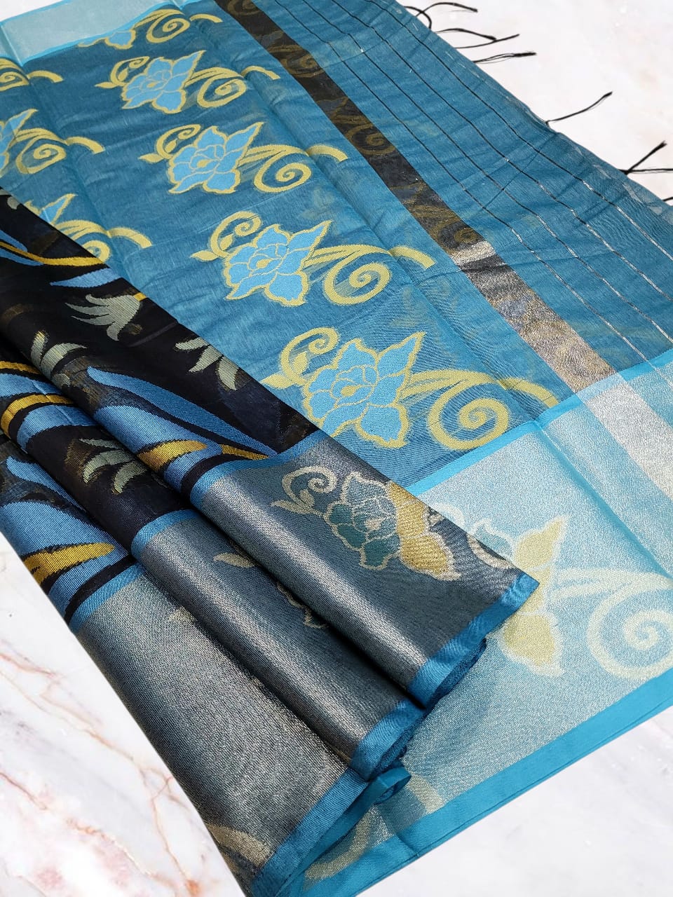 Semi Chanderi Pochampally Sarees