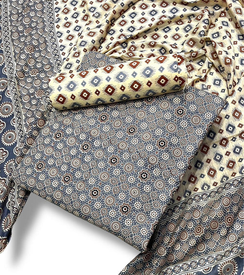 Ajrakh Printed Cotton Dress Material