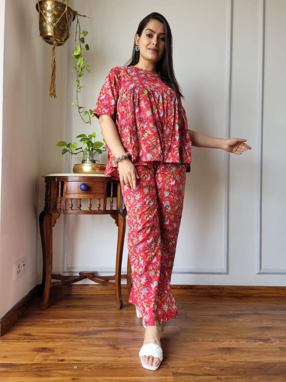 Hand Block printed pure cotton Co-ord Set