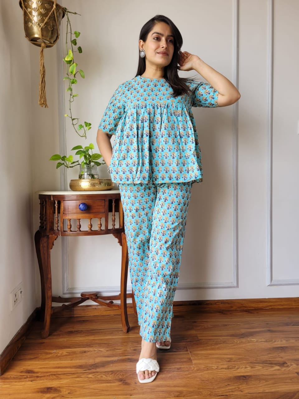 Hand Block printed pure cotton Co-ord Set&nbsp;