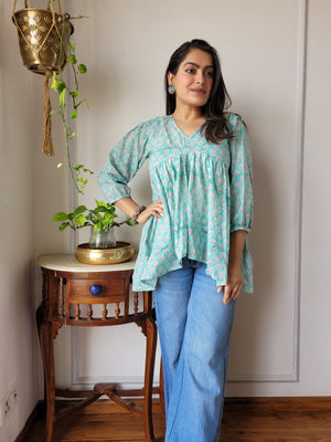 Pure Cotton Hand Block Print Top