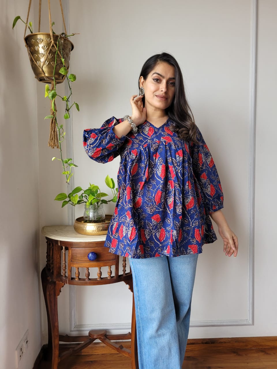 Pure Cotton Hand Block Print Top