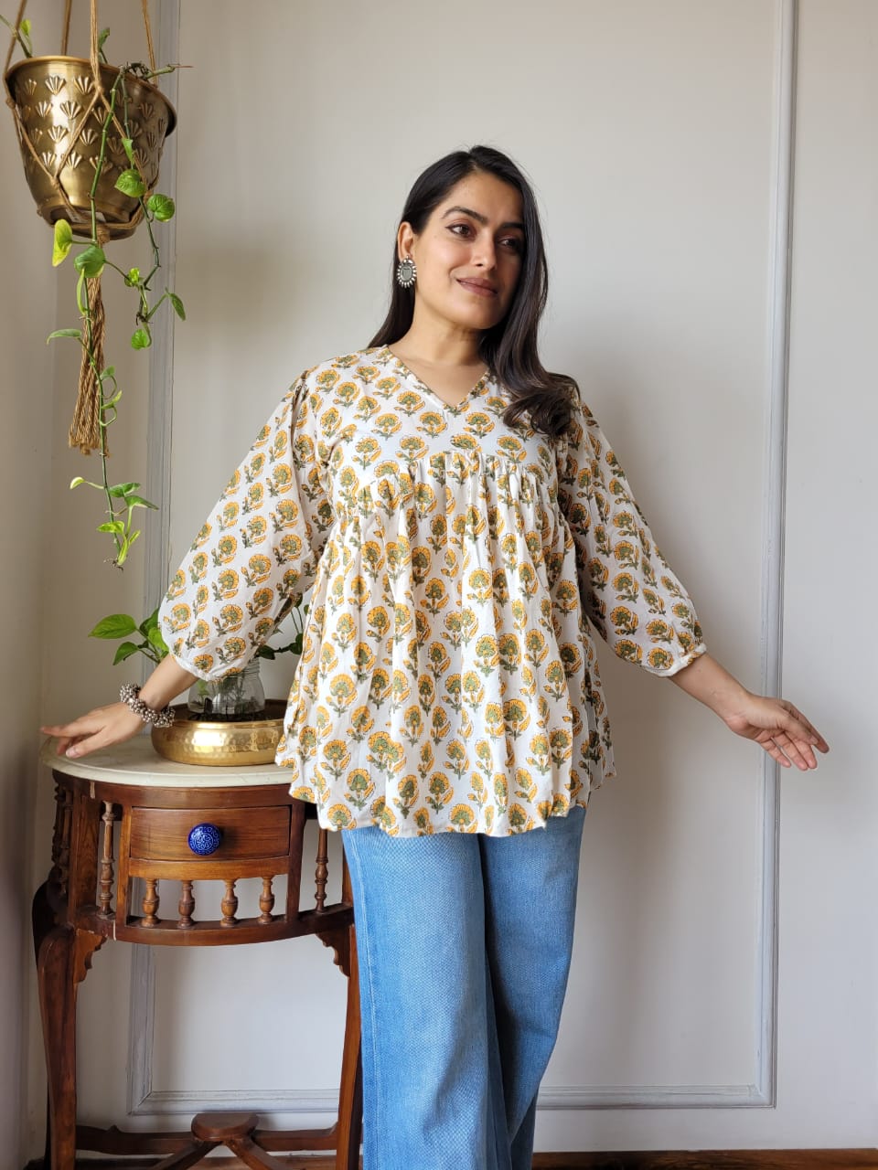 Pure Cotton Hand Block Print Top
