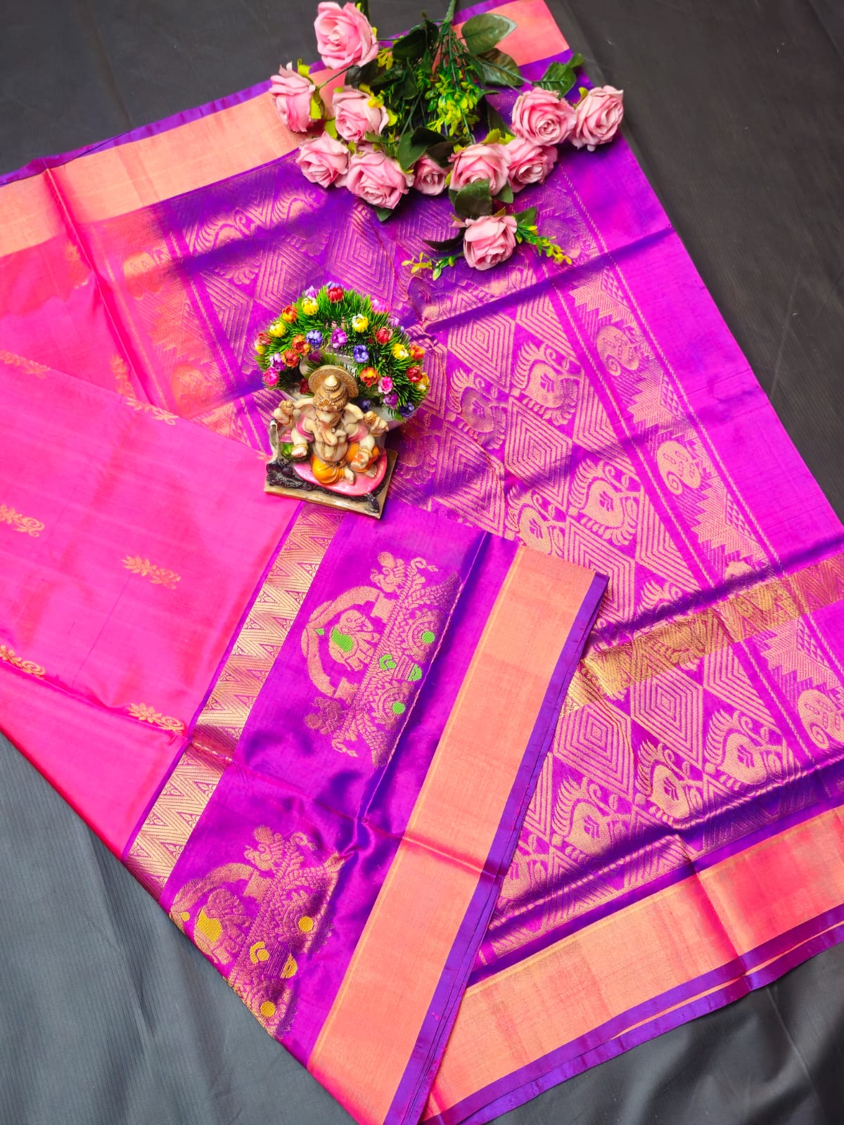 Uppada Pure Silk Buttas Design Saree With Blouse
