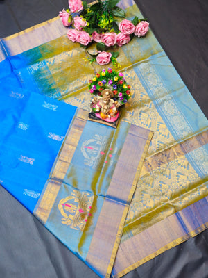 Uppada Pure Silk Buttas Design Saree With Blouse