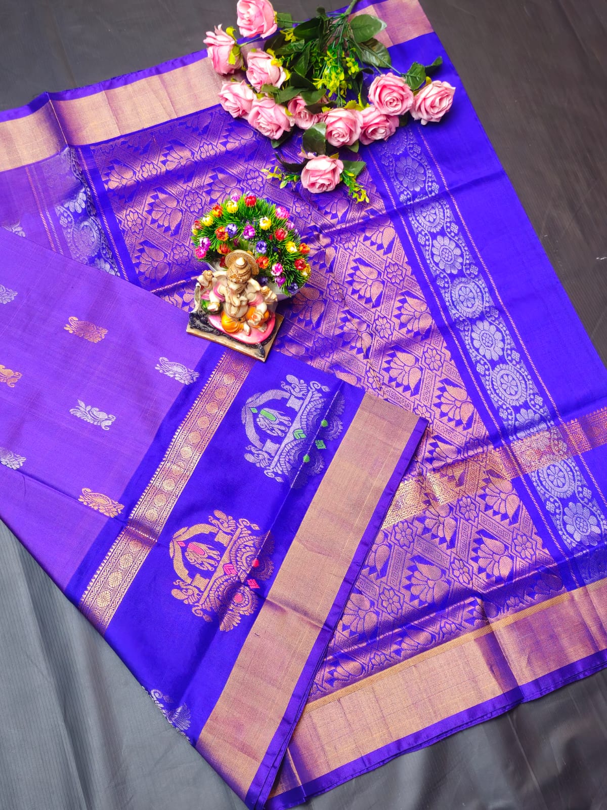 Uppada Pure Silk Buttas Design Saree With Blouse