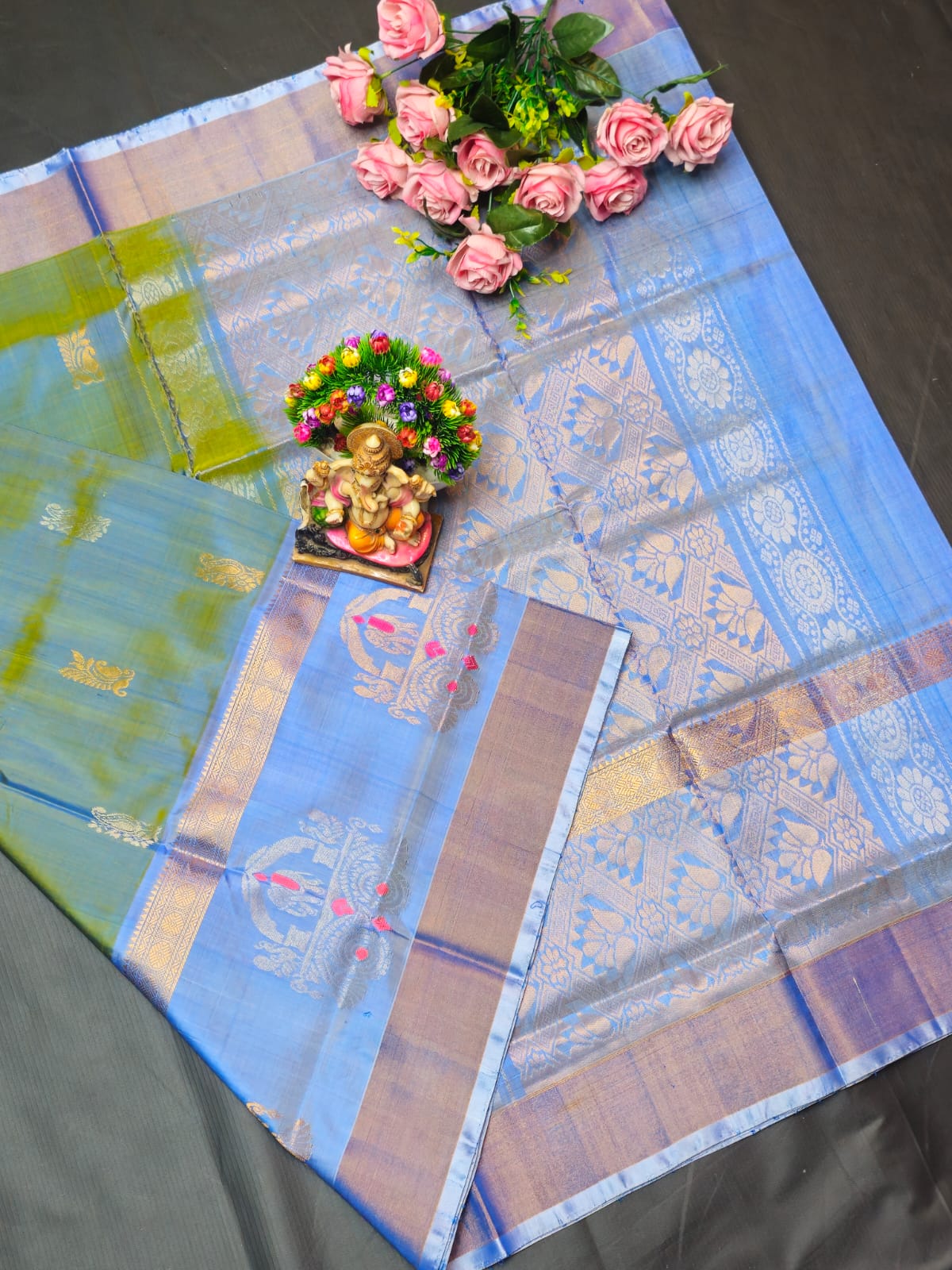 Uppada Pure Silk Buttas Design Saree With Blouse