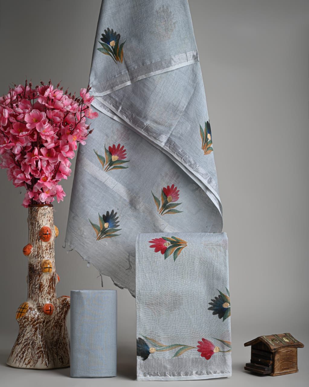 Bagru Hand Block Printed Linen / Cotton Dress Material