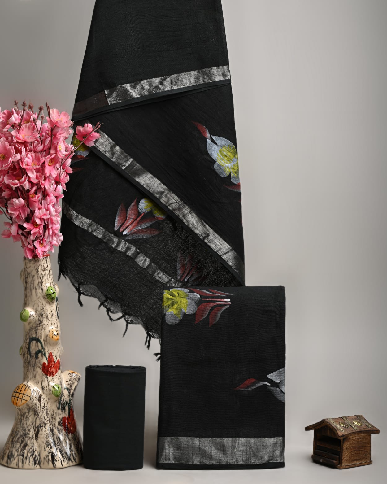 Bagru Hand Block Printed Linen / Cotton Dress Material