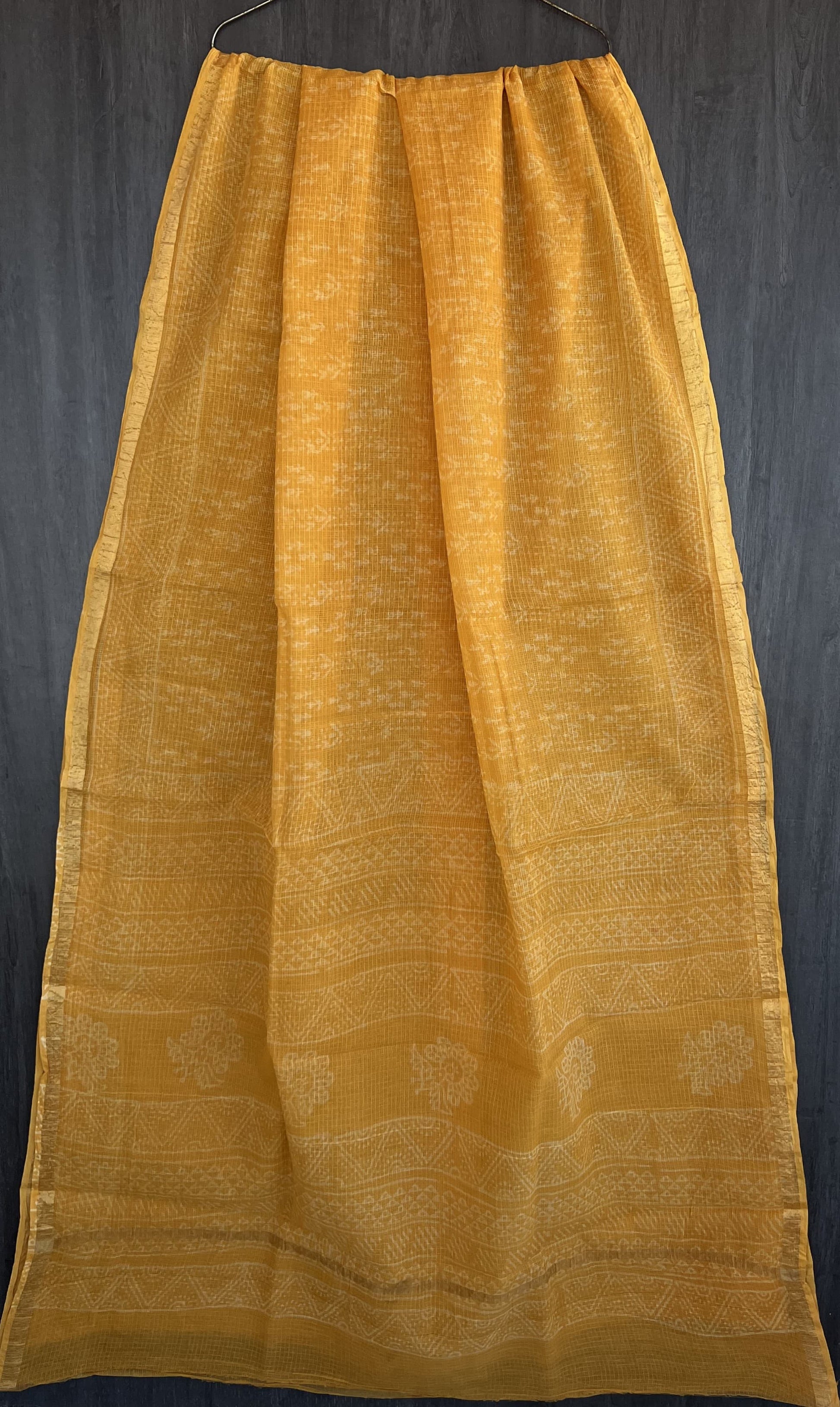 Kota Doria Silk / Cotton Hand Block Printed Saree With Blouse