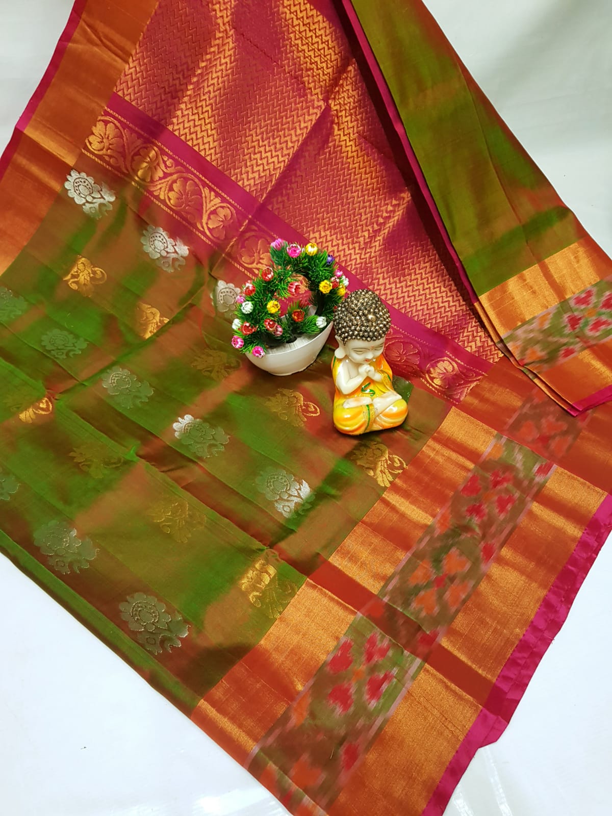 Uppada Pure Silk Ikat Border Saree