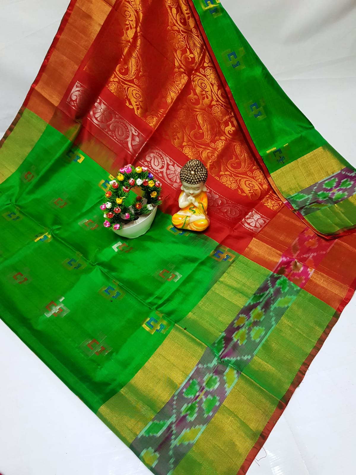 Uppada Pure Silk Ikat Border Saree
