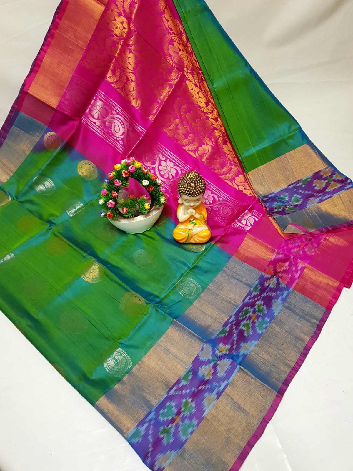 Uppada Pure Silk Ikat Border Saree