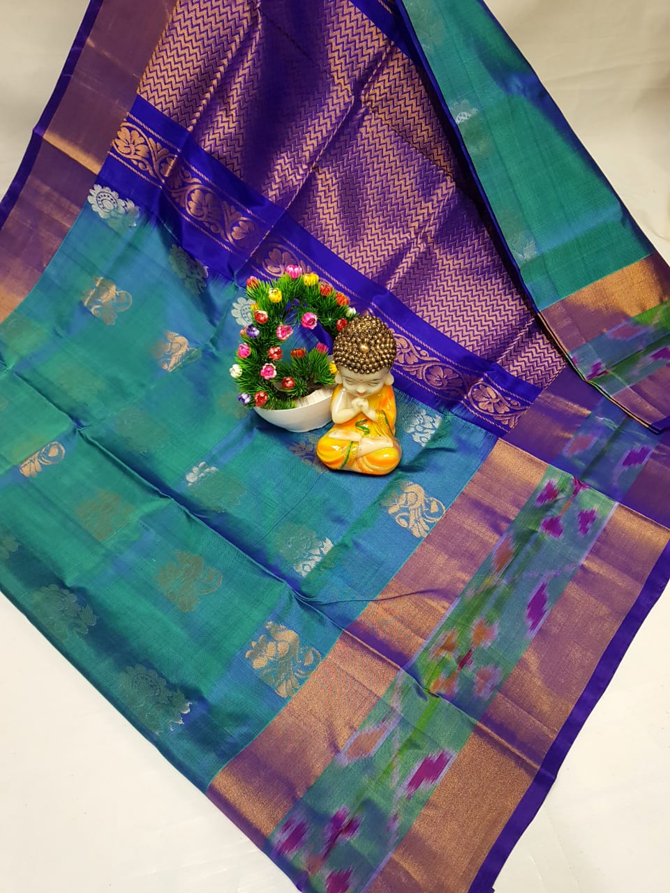 Uppada Pure Silk Ikat Border Saree