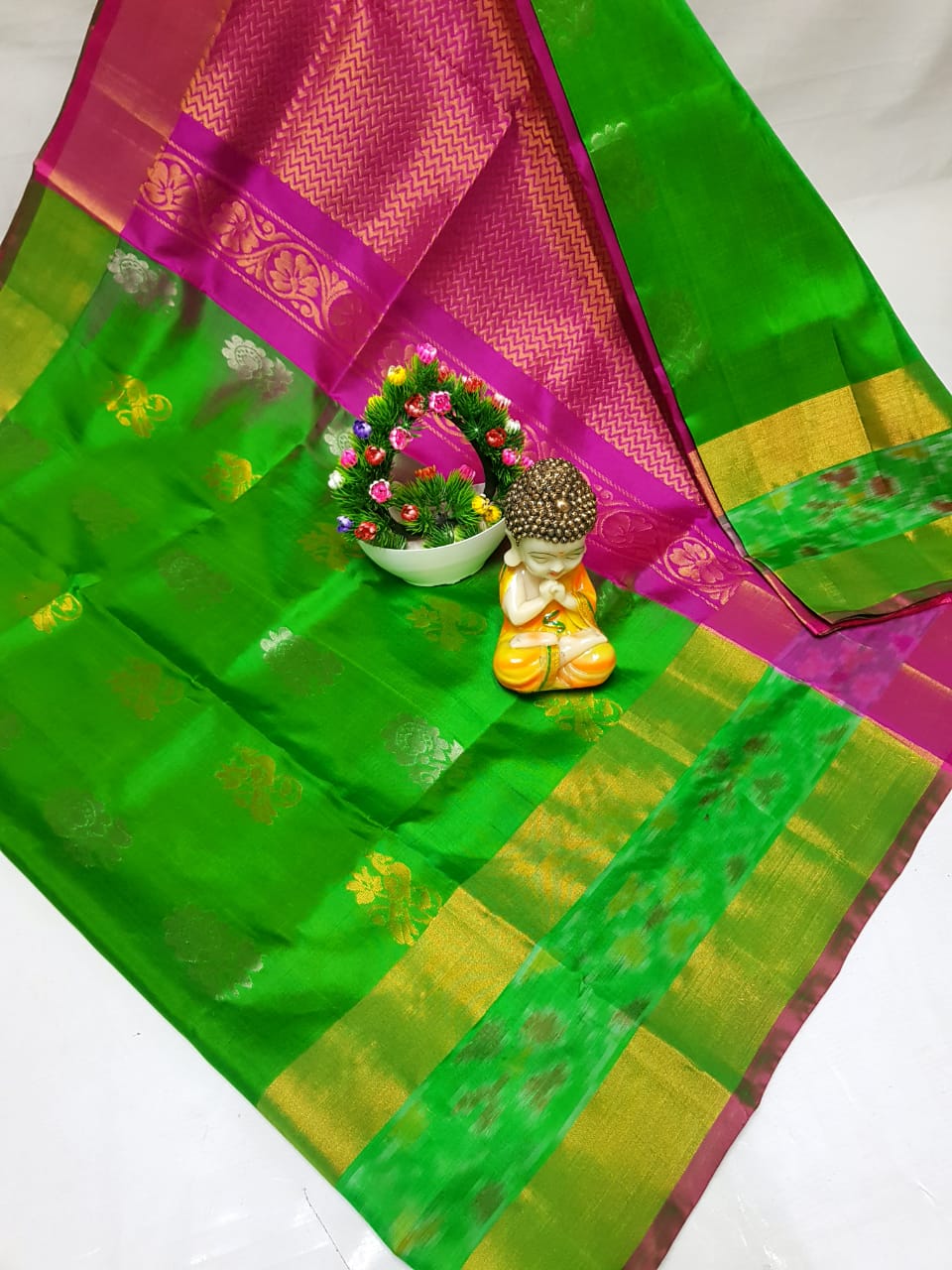 Uppada Pure Silk Ikat Border Saree