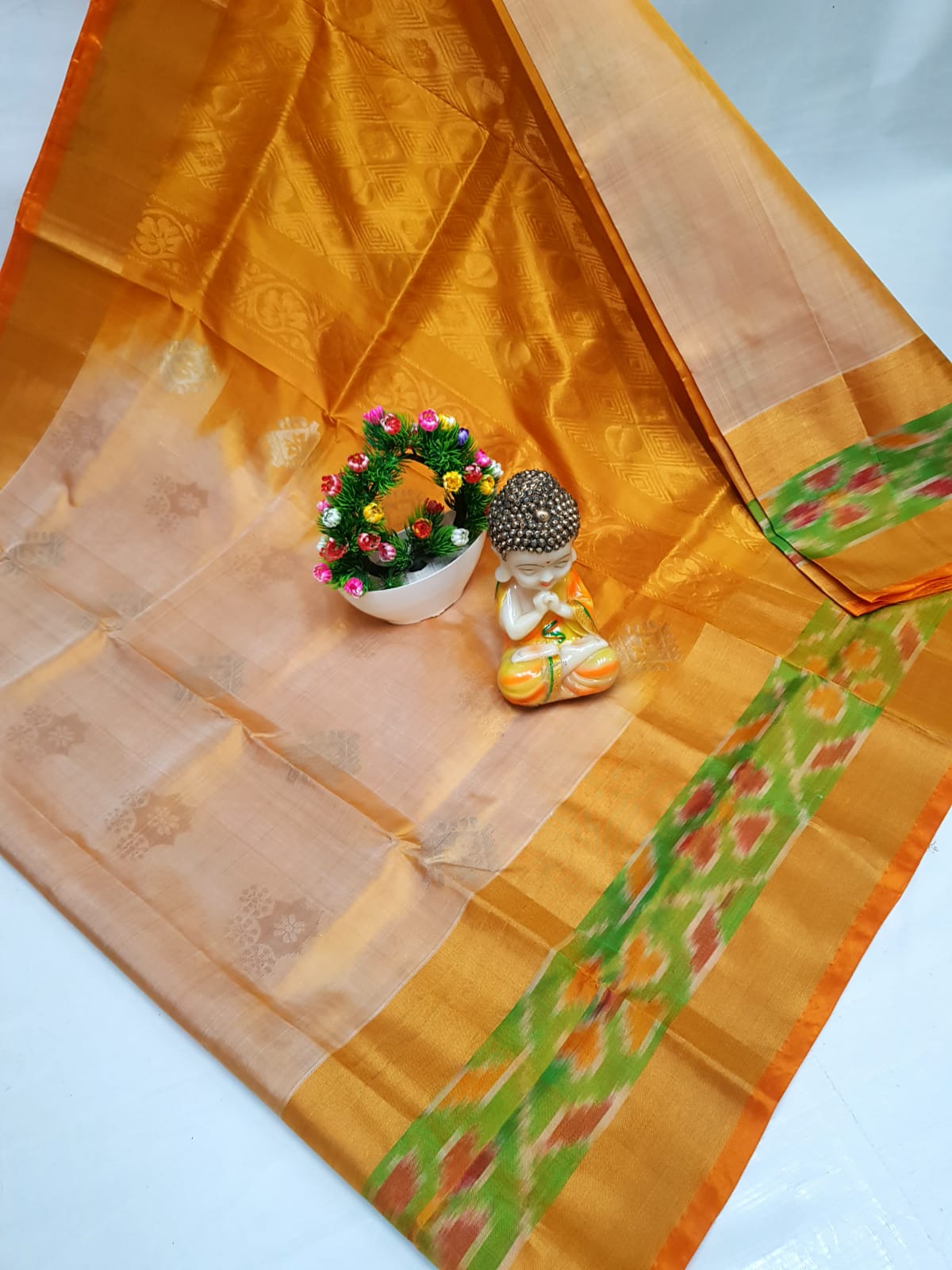 Uppada Pure Silk Ikat Border Saree