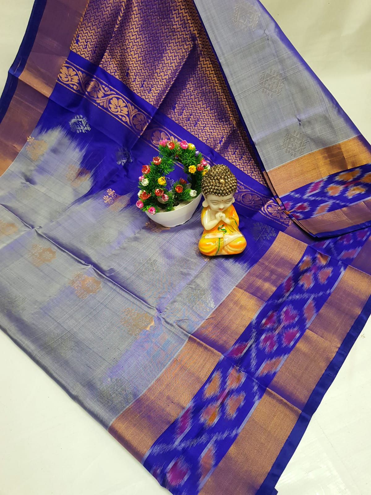 Uppada Pure Silk Ikat Border Saree