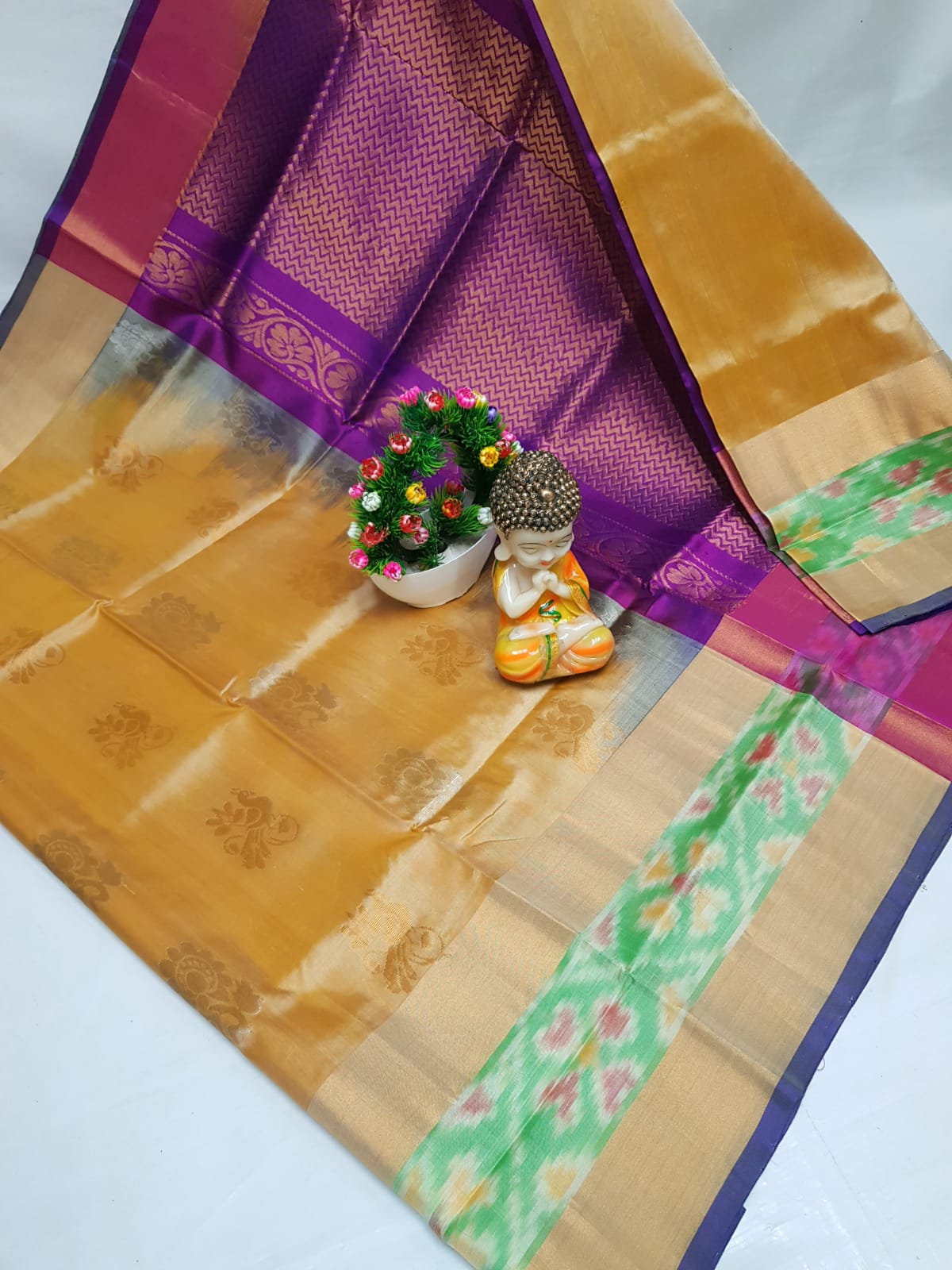 Uppada Pure Silk Ikat Border Saree