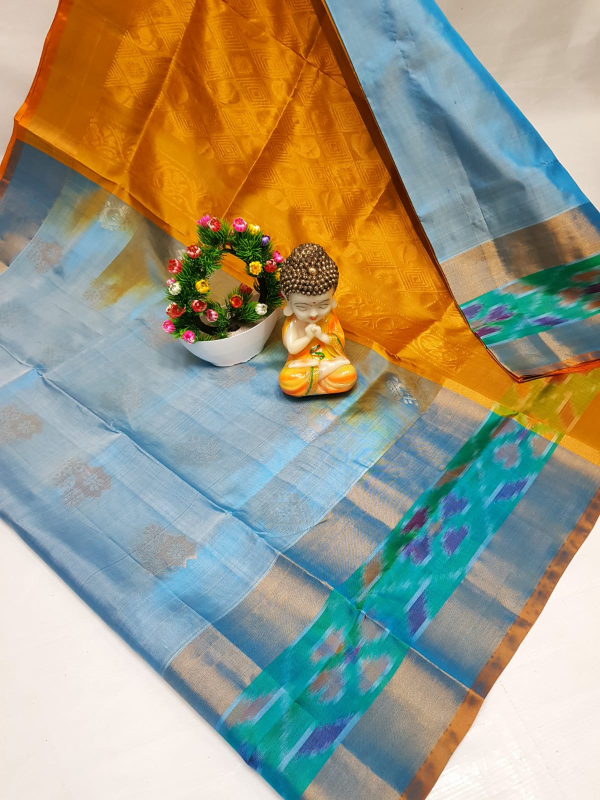 Uppada Pure Silk Ikat Border Saree