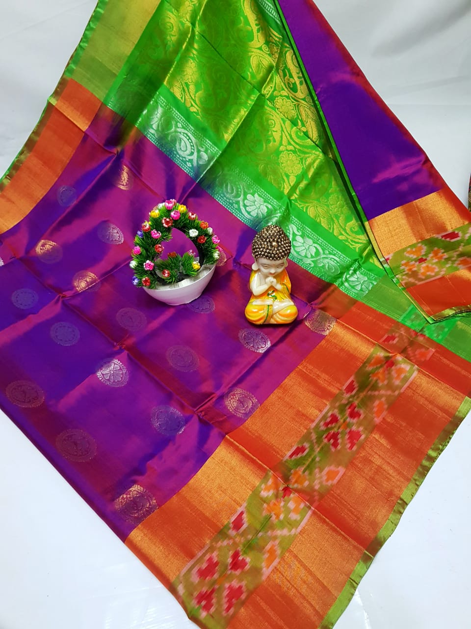 Uppada Pure Silk Ikat Border Saree