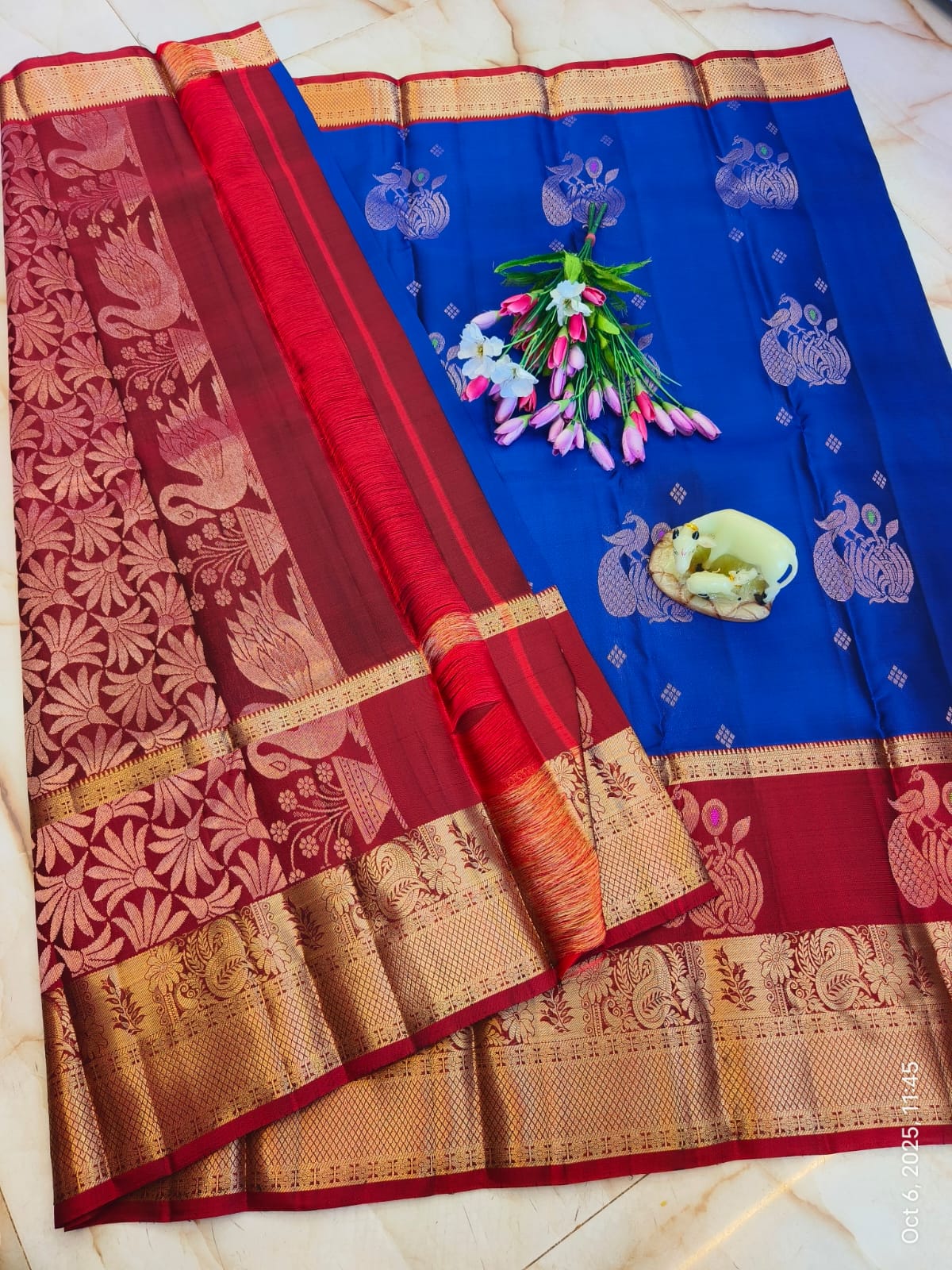 Light Weight Pure Silk Buttas Design Kanchi Border Saree