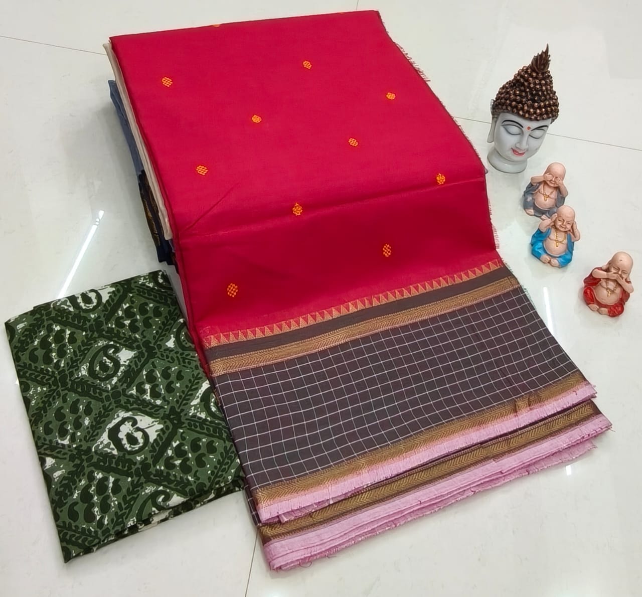 Chettinadu Pure Cotton Fancy Border Saree