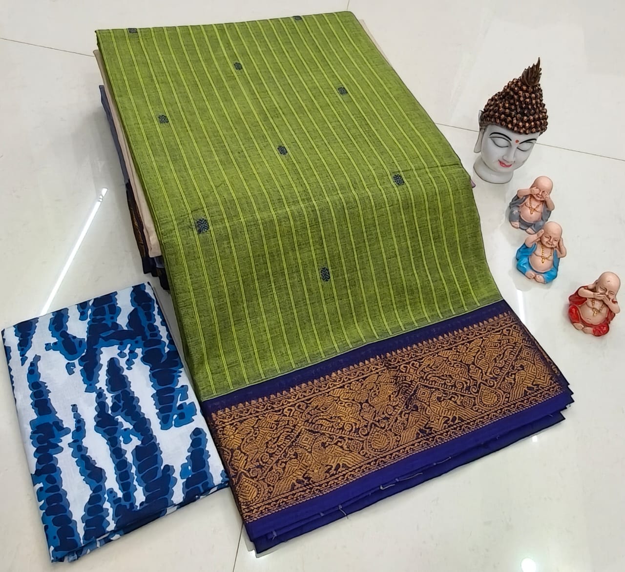 Chettinadu Pure Cotton Fancy Border Saree