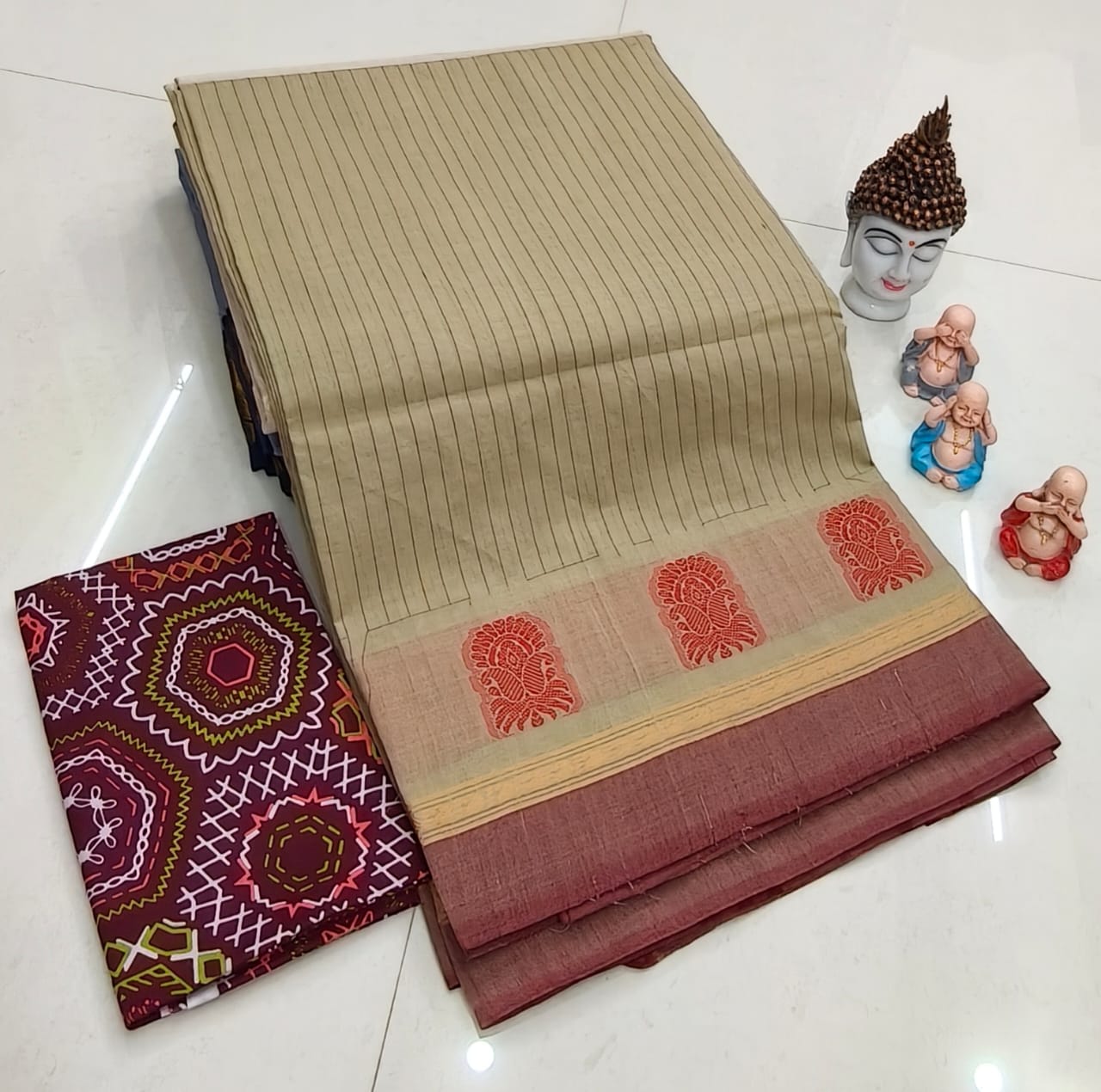 Chettinadu Pure Cotton Fancy Border Saree