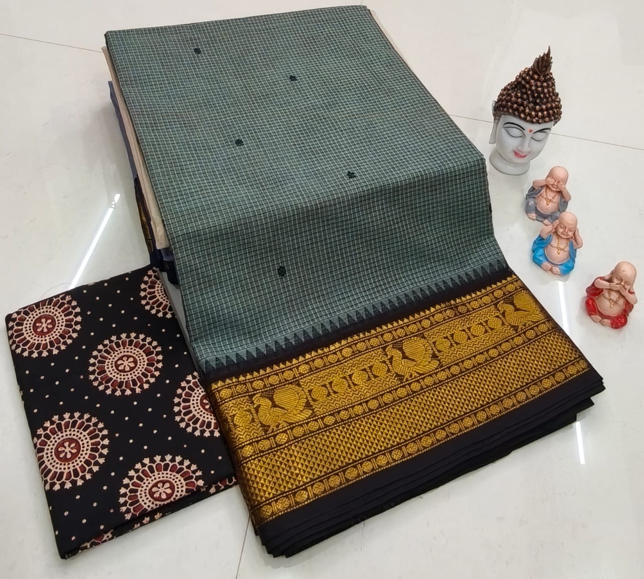 Chettinadu Pure Cotton Fancy Border Saree