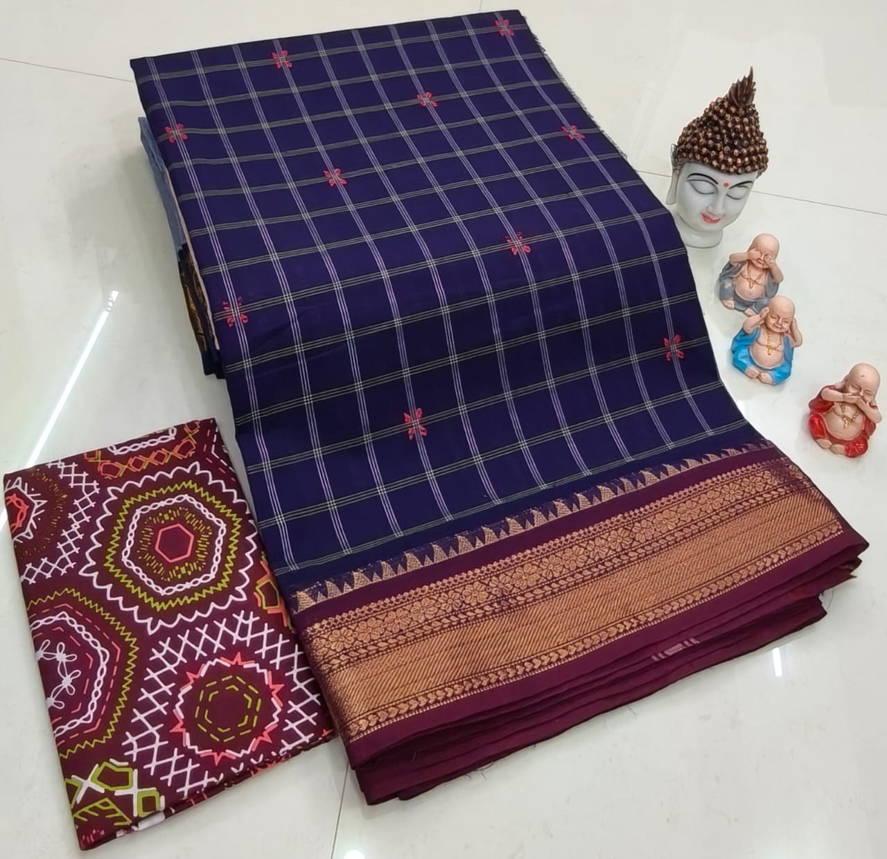Chettinadu Pure Cotton Fancy Border Saree
