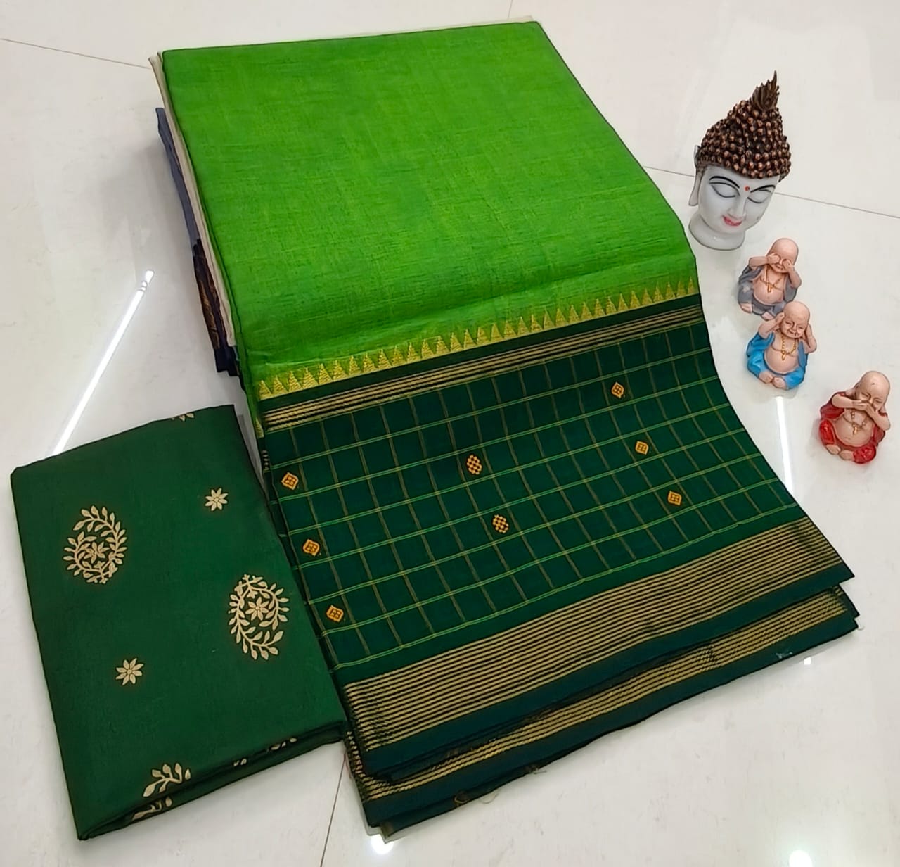 Chettinadu Pure Cotton Fancy Border Saree