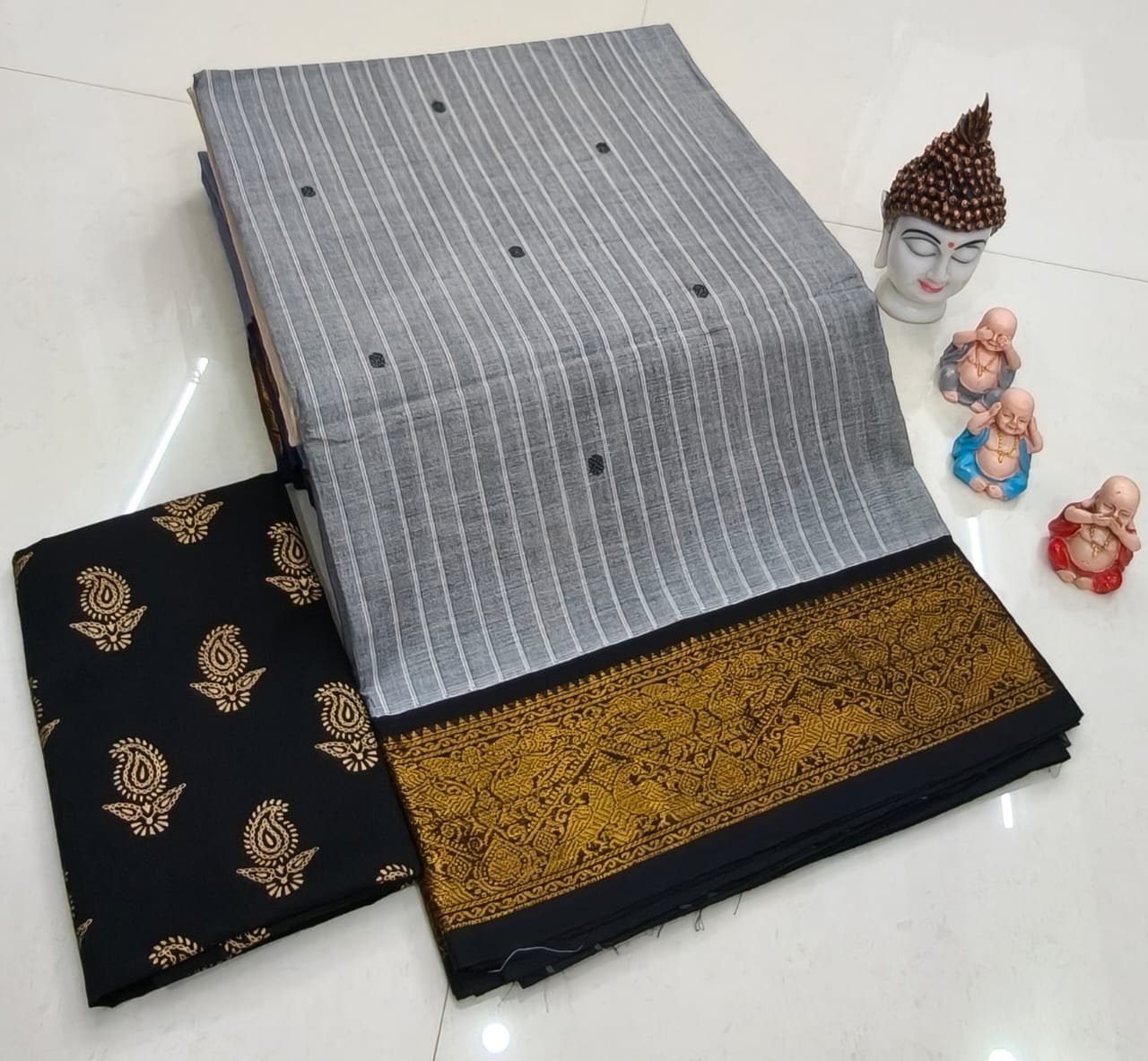 Chettinadu Pure Cotton Fancy Border Saree