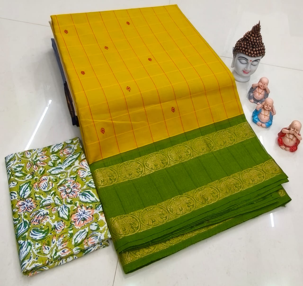 Chettinadu Pure Cotton Fancy Border Saree