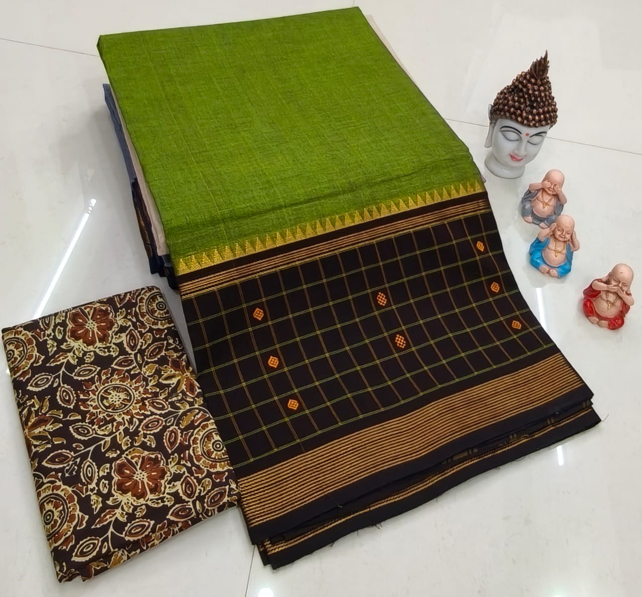 Chettinadu Pure Cotton Fancy Border Saree