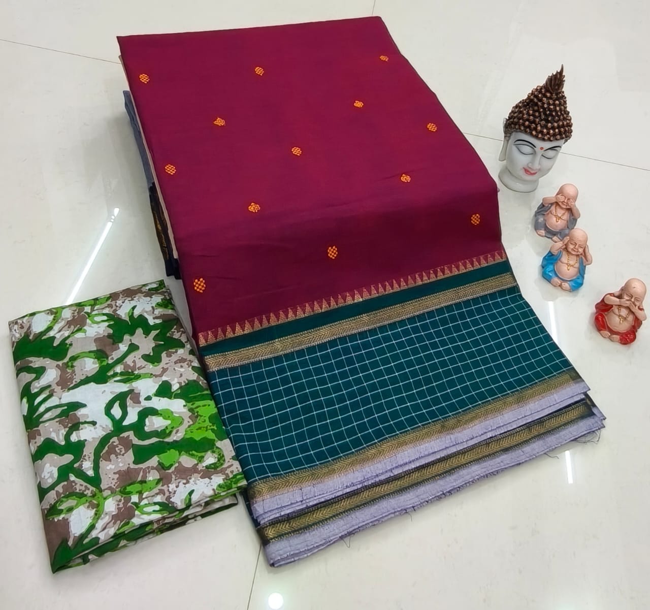 Chettinadu Pure Cotton Fancy Border Saree