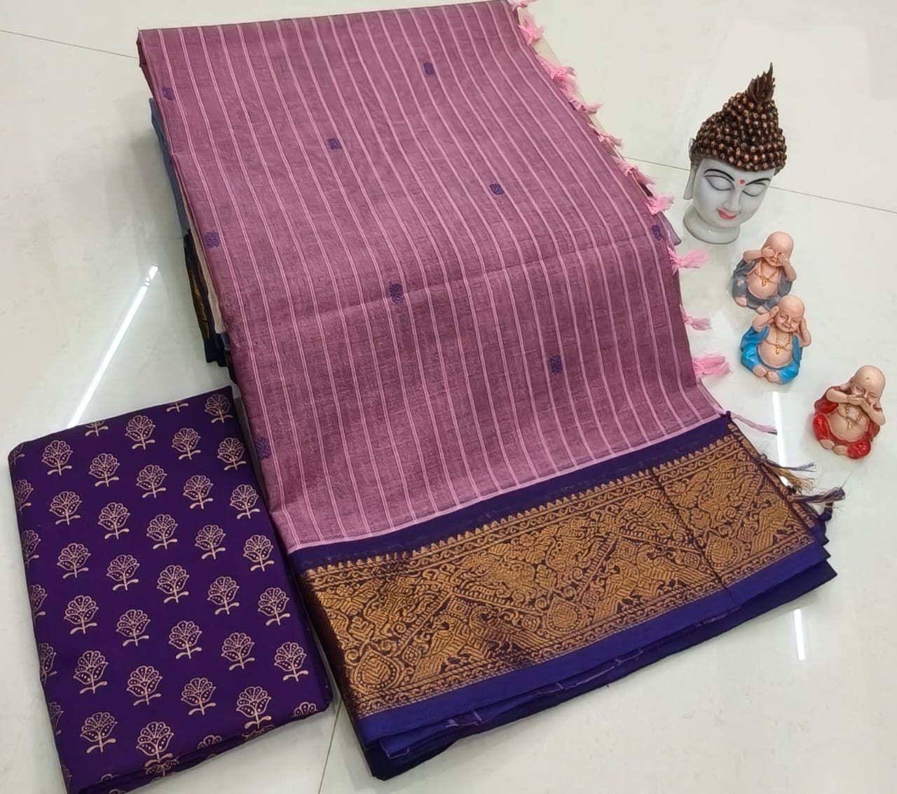 Chettinadu Pure Cotton Fancy Border Saree