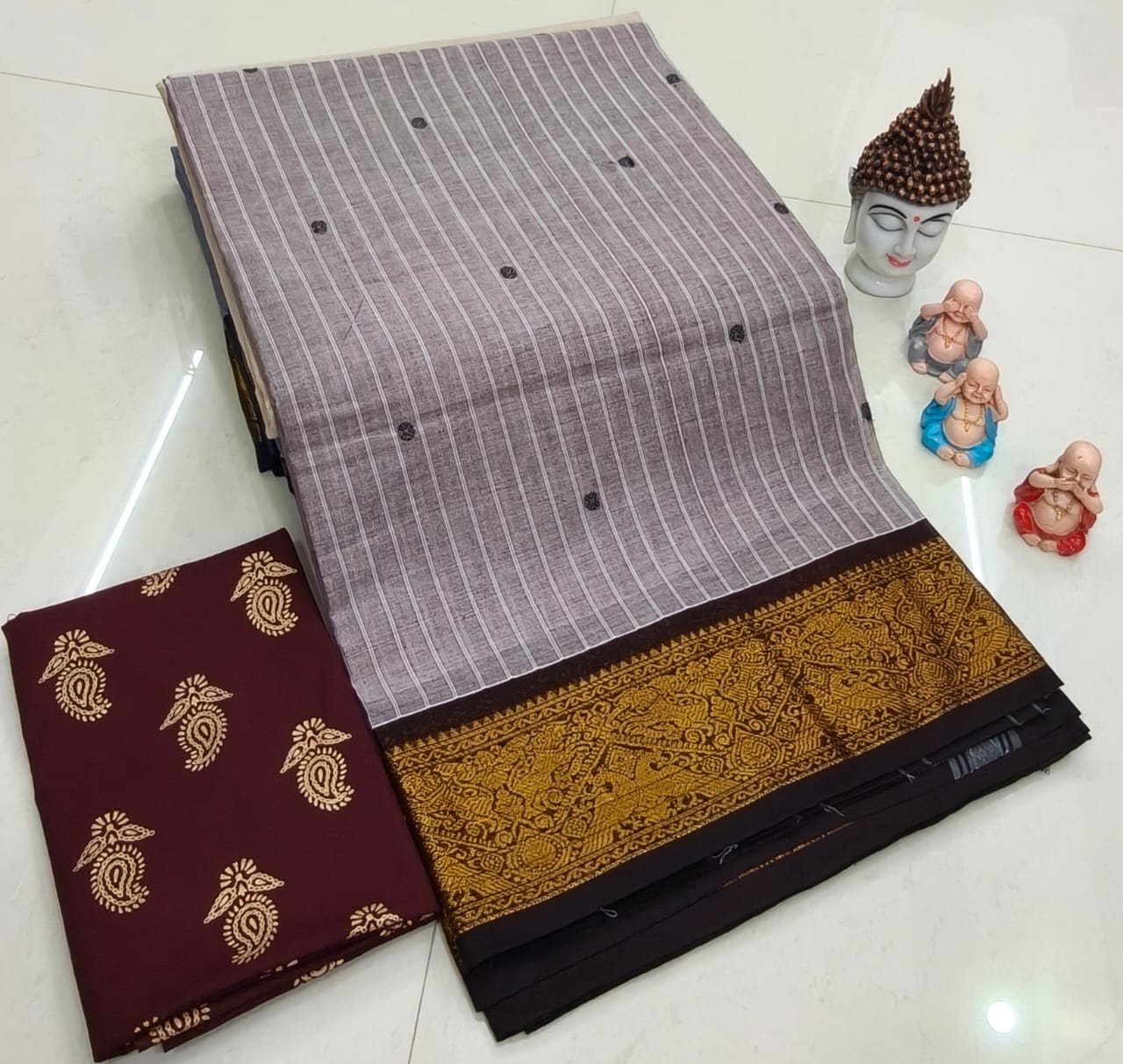 Chettinadu Pure Cotton Fancy Border Saree