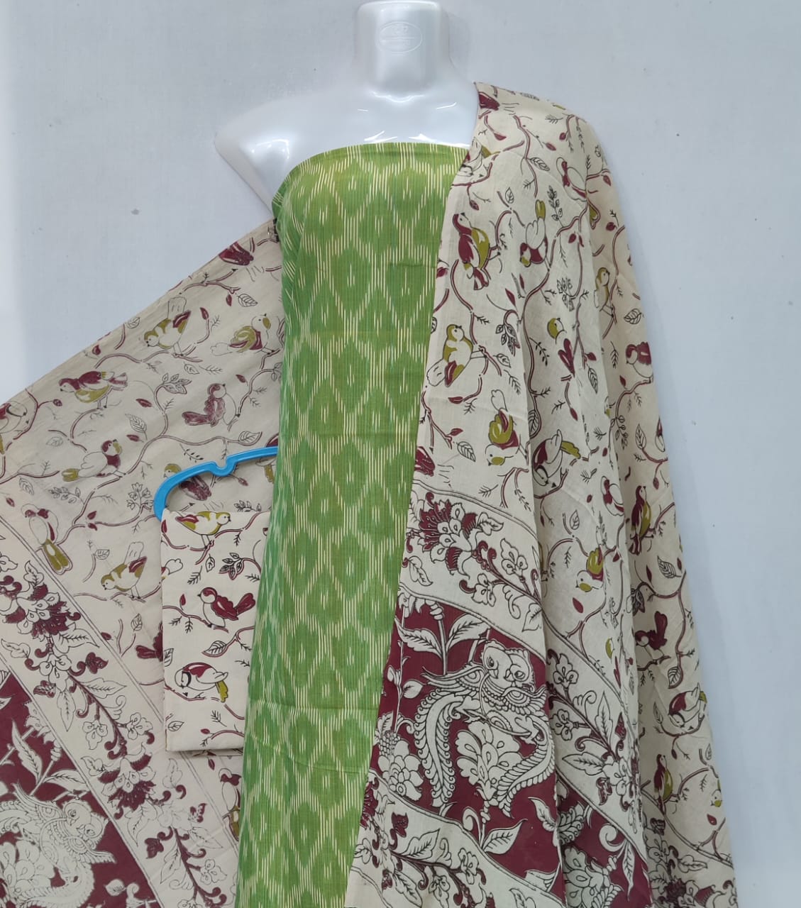 Kalamkari Ikat Cotton Dress Material