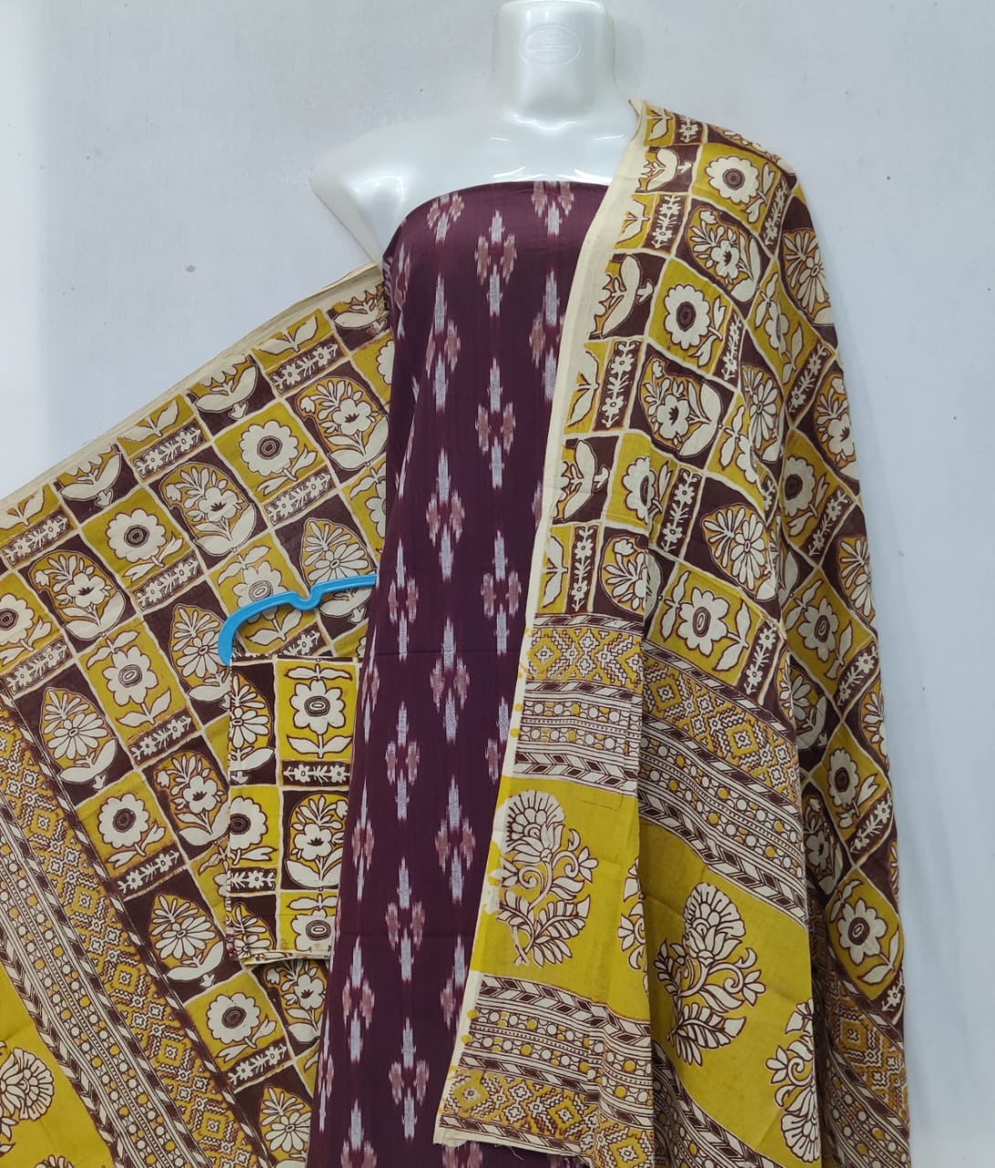 Kalamkari Ikat Cotton Dress Material