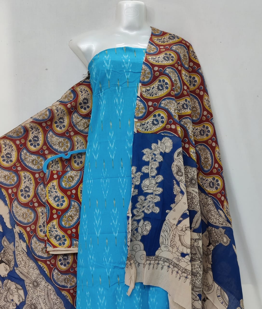 Kalamkari Ikat Cotton Dress Material