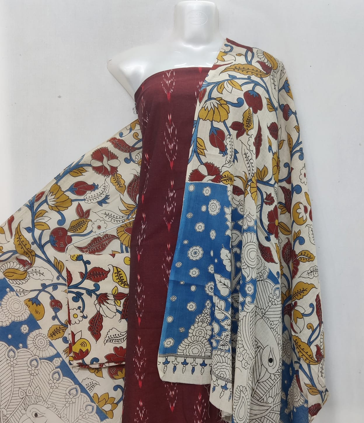 Kalamkari Ikat Cotton Dress Material